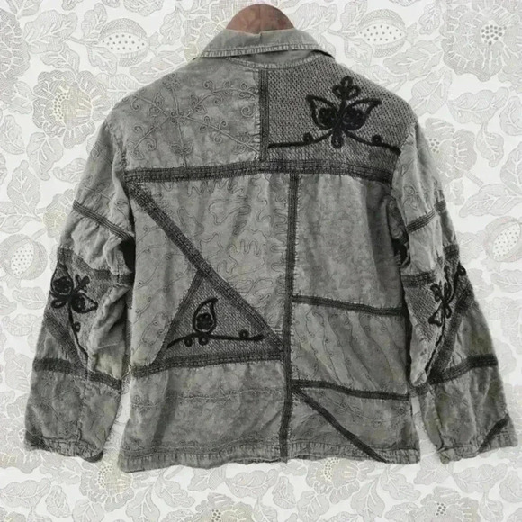 Vintage Chico's Embroidered Women's Blazer Green Size 0/ S - Picture 2 of 10